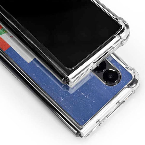 Haiti Flag Distressed Galaxy Z Fold4 5G Clear Case